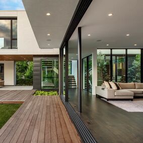 Pictured is a modern home featuring Western Window Systems