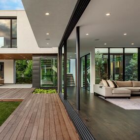 Pictured is a modern home featuring Western Window Systems