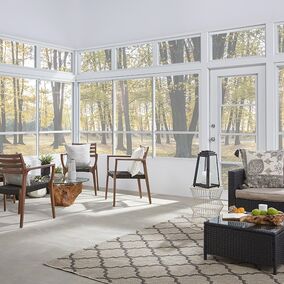Porch featuring Eze-Breeze screen system, providing flexible and comfortable outdoor living space