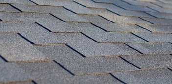 Close up photo of a shingled roof