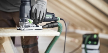 Festool jigsaw in use with vacuum system